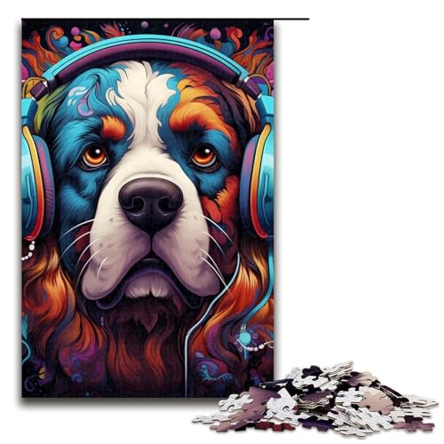 Puzzle für Erwachsene, 1000 Teile, farbiges Hunde-Puzzle, Eltern-Kind-Interaktion, geeignet für Jugendliche ab 14 Jahren von LLONGKT
