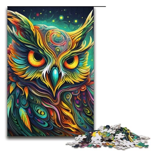 Puzzle für Erwachsene, 1000 Teile, grünes Eulenspielzeug, Denkspiel, einzigartiges Herausforderungsspiel, Größe 38 x 26 cm Puzzle für Erwachsene, 1000 Teile, grünes Eulenspielzeug, Denkspiel, einzigartiges Herausforderungsspiel, Größe 38 x 26 cm von LLONGKT