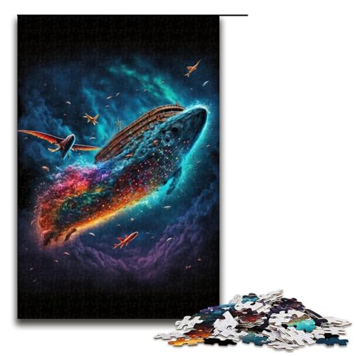Puzzle für Erwachsene, 1000 Teile, kosmischer Wal, Heimdekoration, Puzzlespielzeug, EIN Kunstwerk für Jugendliche ab 14 Jahren (Größe 50 x 75 cm) von LLONGKT
