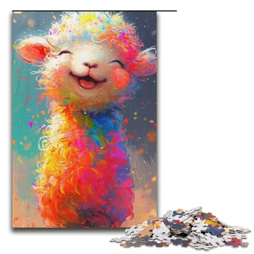 Puzzle für Erwachsene, 1000 Teile, lächelndes süßes Schaf, Lernpuzzle, lustiges Geschenk, Größe 38 x 26 cm Puzzle für Erwachsene, 1000 Teile, lächelndes süßes Schaf, Lernpuzzle, lustiges Geschenk, Größe 38 x 26 cm von LLONGKT