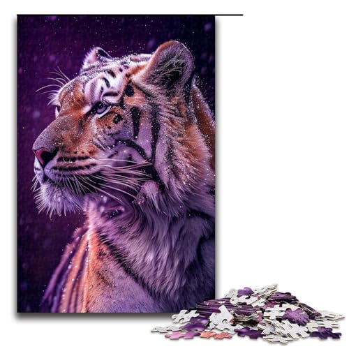 Puzzle für Erwachsene, 1000 Teile, lila, arktische Tiger, zum Lernen, pädagogisches Puzzle, tolles Geschenk für Spiele, Größe 50 x 75 cm Puzzle für Erwachsene, 1000 Teile, lila, arktische Tiger, zum Lernen, pädagogisches Puzzle, tolles Geschenk für Spiele, Größe 50 x 75 cm von LLONGKT