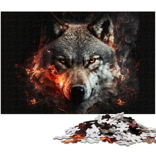Puzzle für Erwachsene, 1000 Teile, magisches Tier, Wolf, schwieriges Puzzle, jedes Teil ist einzigartig – herausforderndes Familienspaßspiel, Größe 38 x 26 cm Puzzle für Erwachsene, 1000 Teile, magisches Tier, Wolf, schwieriges Puzzle, jedes Teil ist einzigartig – herausforderndes Familienspaßspiel, Größe 38 x 26 cm von LLONGKT