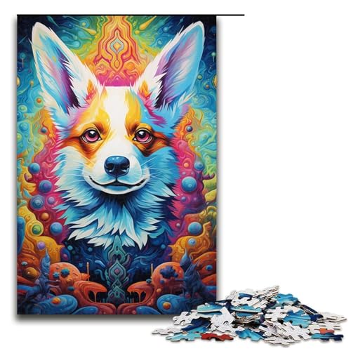 Puzzle für Erwachsene, 1000 Teile, psychedelisches Corgi-Puzzle für Teenager, Holzpuzzle, gutes Geschenk für Erwachsene, Größe 50 x 75 cm Puzzle für Erwachsene, 1000 Teile, psychedelisches Corgi-Puzzle für Teenager, Holzpuzzle, gutes Geschenk für Erwachsene, Größe 50 x 75 cm von LLONGKT