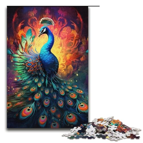 Puzzle für Erwachsene, 1000 Teile, psychedelisches Pfauen-Puzzle – anspruchsvolles Spiel, tolles Geschenk für Spiele, geeignet für Kinder und Jugendliche ab 14 Jahren, Größe 38 x 26 cm Puzzle für Erwachsene, 1000 Teile, psychedelisches Pfauen-Puzzle – anspruchsvolles Spiel, tolles Geschenk für Spiele, geeignet für Kinder und Jugendliche ab 14 Jahren, Größe 38 x 26 cm von LLONGKT