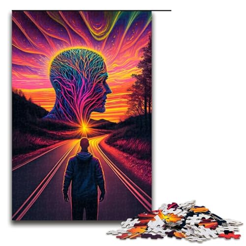 Puzzle für Erwachsene, 1000 Teile, psychedelisches Puzzle, Familiendekoration, Größe 50 x 75 cm von LLONGKT