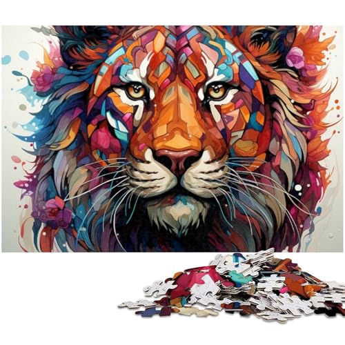 Puzzle für Erwachsene, 1000 Teile, psychedelisches Tiger-Astronauten-Puzzle, Holzpuzzle, tolles Geschenk für Erwachsene, Größe 50 x 75 cm Puzzle für Erwachsene, 1000 Teile, psychedelisches Tiger-Astronauten-Puzzle, Holzpuzzle, tolles Geschenk für Erwachsene, Größe 50 x 75 cm von LLONGKT