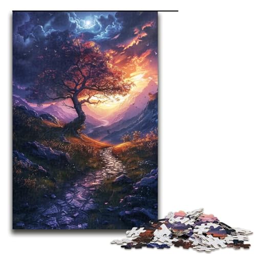 Puzzle für Erwachsene, 1000 Teile, schöne Berge, Stressabbau, Weihnachtswunschliste mit Weihnachtsmann (Größe 50 x 75 cm) von LLONGKT