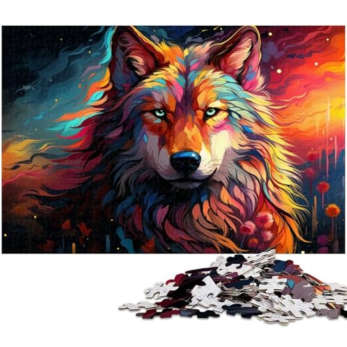 Puzzle für Erwachsene, 1000 Teile, schönes, farbenfrohes Wolf-Puzzle, Denkspiel, Spaß für zu Hause, Geburtstagsgeschenk, Reisegeschenk, Größe 38 x 26 cm Puzzle für Erwachsene, 1000 Teile, schönes, farbenfrohes Wolf-Puzzle, Denkspiel, Spaß für zu Hause, Geburtstagsgeschenk, Reisegeschenk, Größe 38 x 26 cm von LLONGKT