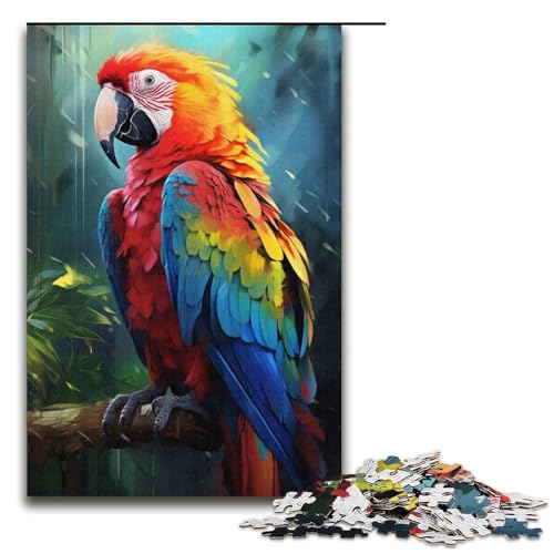 Puzzle für Erwachsene, 1000 Teile, schönes Papageien-Puzzle, Lernen, pädagogisches und lustiges Geschenk, Größe 38 x 26 cm von LLONGKT