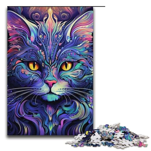 Puzzle für Erwachsene, 1000 Teile, schwarzes Katzenspielzeug, Denkspiel, einzigartiges Herausforderungsspiel, Größe 38 x 26 cm Puzzle für Erwachsene, 1000 Teile, schwarzes Katzenspielzeug, Denkspiel, einzigartiges Herausforderungsspiel, Größe 38 x 26 cm von LLONGKT