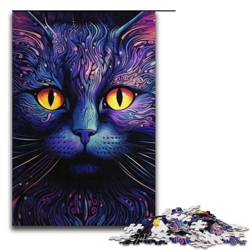 Puzzle für Erwachsene, 1000 Teile, schwarzes Katzenspielzeug, Denkspiel, einzigartiges Herausforderungsspiel, Größe 38 x 26 cm Puzzle für Erwachsene, 1000 Teile, schwarzes Katzenspielzeug, Denkspiel, einzigartiges Herausforderungsspiel, Größe 38 x 26 cm von LLONGKT