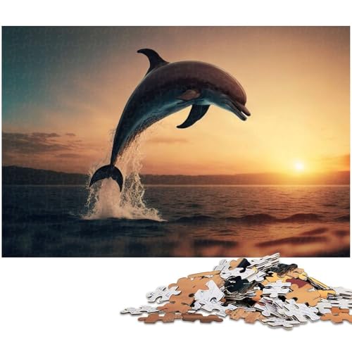 Puzzle für Erwachsene, 1000 Teile, springende Delfine, Geburtstagsgeschenk für Teenager ab 14 Jahren, Größe 50 x 75 cm Puzzle für Erwachsene, 1000 Teile, springende Delfine, Geburtstagsgeschenk für Teenager ab 14 Jahren, Größe 50 x 75 cm von LLONGKT