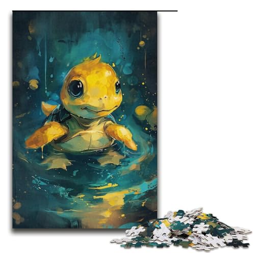 Puzzle für Erwachsene, 1000 Teile, süße kleine gelbe Schildkröte, Puzzle für Lernspiele, Herausforderungsspielzeug, gutes Geschenk (Größe 38 x 26 cm) von LLONGKT