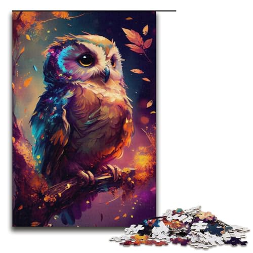Puzzle für Erwachsene, 1000 Teile, süßes Eulen-Puzzle – anspruchsvolles Spiel, tolles Geschenk für Spiele, geeignet für und Jugendliche ab 14 Jahren, Größe 38 x 26 cm von LLONGKT