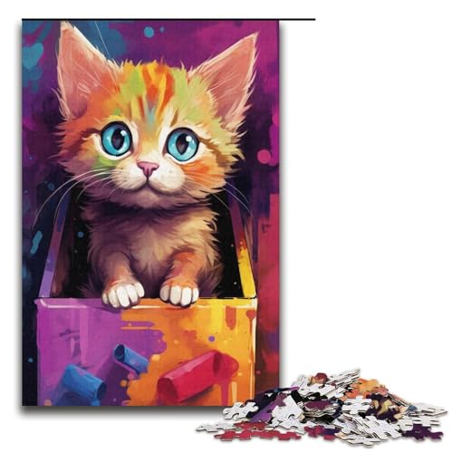 Puzzle für Erwachsene, 1000 Teile, süßes Katzen-Puzzle, Eltern-Kind-Interaktion, geeignet für Jugendliche ab 14 Jahren von LLONGKT