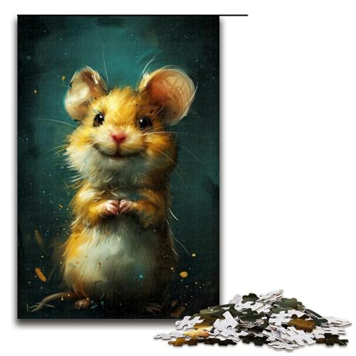 Puzzle für Erwachsene, 1000 Teile, süßes kleines gelbes Tiger-Puzzle, anspruchsvolles Spiel mit passendem Poster und Quizblatt (Größe 50 x 75 cm) von LLONGKT