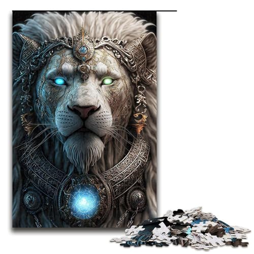 Puzzle für Erwachsene, 1000 Teile, weißer Löwenkrieger, Heimdekoration, Puzzle, Geschenke für Freunde und Familie, Größe 50 x 75 cm Puzzle für Erwachsene, 1000 Teile, weißer Löwenkrieger, Heimdekoration, Puzzle, Geschenke für Freunde und Familie, Größe 50 x 75 cm von LLONGKT