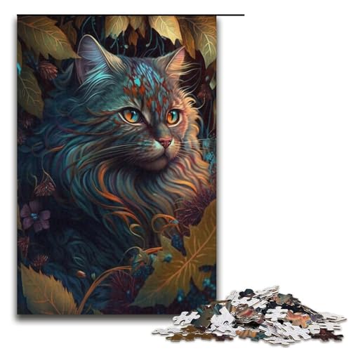 Puzzle für Erwachsene, 1000 Teile, wunderschöne Dschungelkatze, Puzzle, Spielzeug, Denkspiel, Geburtstagsgeschenk, Geschenke, Wandkunst (Größe 38 x 26 cm) von LLONGKT