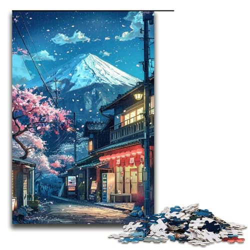 Puzzle für Erwachsene, 1000 Teile, wunderschöner Berg Fuji, Stressabbau, Weihnachtswunschliste mit Weihnachtsmann (Größe 50 x 75 cm) von LLONGKT