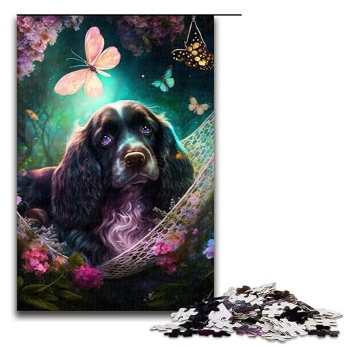 Puzzle für Erwachsene, 1000 Teile, wunderschöner englischer Cocker Spaniel, Puzzle für Lernspiele, Herausforderungsspielzeug, trainieren Sie Ihr Gehirn und Ihre Hände, Größe 50 x 75 cm von LLONGKT