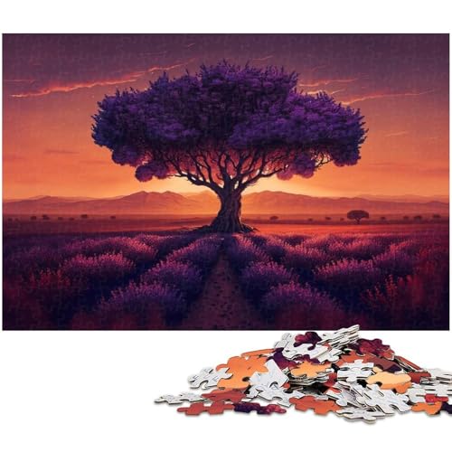 Puzzle für Erwachsene, 1000 Teile, wunderschönes Lavendelbaum-Puzzlespiel, tolles Teenager ab 14 Jahren, Größe 50 x 75 cm von LLONGKT