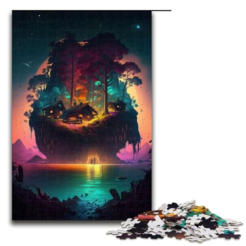 Puzzle für Erwachsene, 1000 Teile, wunderschönes kleines Insel-Puzzle für Erwachsene, Holzpuzzle, Lernspiel, Herausforderungsspielzeug, Größe 50 x 75 cm Puzzle für Erwachsene, 1000 Teile, wunderschönes kleines Insel-Puzzle für Erwachsene, Holzpuzzle, Lernspiel, Herausforderungsspielzeug, Größe 50 x 75 cm von LLONGKT