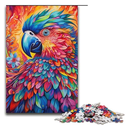 Puzzle für Erwachsene, 1000 Tiere, Vögel, Papageien, Puzzle für Erwachsene, Karton, schwierig und herausfordernd, Größe 38 x 26 cm von LLONGKT