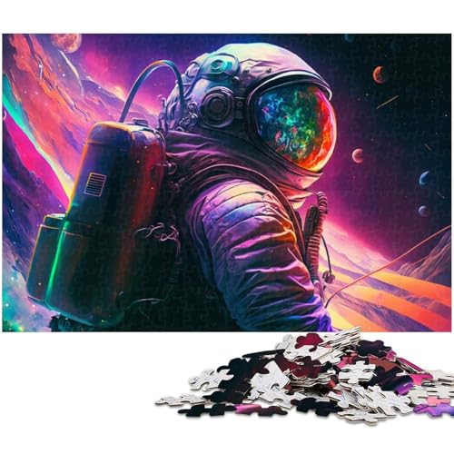 Puzzle für Erwachsene, 1000-teiliges Astronauten-Puzzle-Quizspiel, ganze Familie, Größe 38 x 26 cm von LLONGKT
