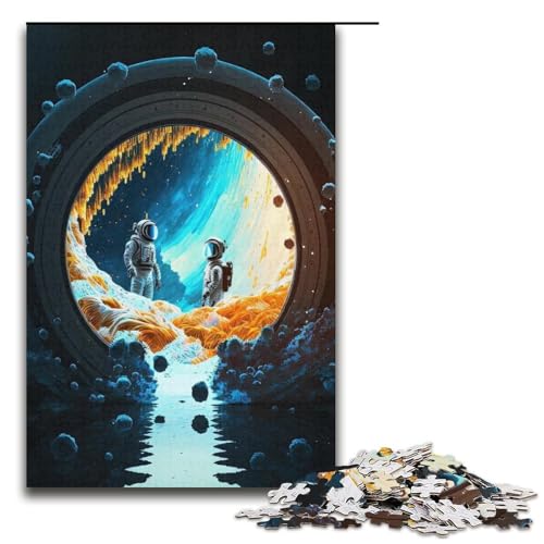 Puzzle für Erwachsene, 1000-teiliges Astronauten-Puzzle – anspruchsvolles Spiel, tolles Geschenk für Spiele, geeignet für und Jugendliche ab 14 Jahren, Größe 38 x 26 cm von LLONGKT