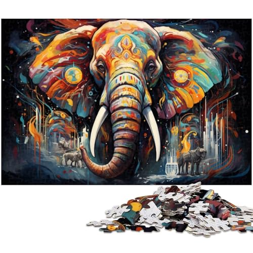 Puzzle für Erwachsene, 1000-teiliges Elefanten-Puzzle-Quizspiel, ganze Familie, Größe 50 x 75 cm Puzzle für Erwachsene, 1000-teiliges Elefanten-Puzzle-Quizspiel, ganze Familie, Größe 50 x 75 cm von LLONGKT