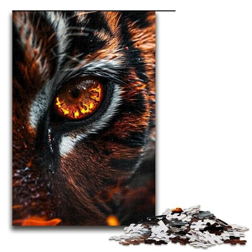 Puzzle für Erwachsene, 1000-teiliges Feuerlöwen-Puzzle – anspruchsvolles Spiel, tolles Geschenk für Spiele, geeignet für und Jugendliche ab 14 Jahren, Größe 50 x 75 cm von LLONGKT