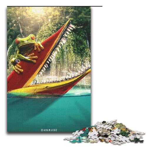 Puzzle für Erwachsene, 1000-teiliges Frosch-Puzzle – anspruchsvolles Spiel, tolles Geschenk für Spiele, geeignet für Kinder und Jugendliche ab 14 Jahren, Größe 38 x 26 cm Puzzle für Erwachsene, 1000-teiliges Frosch-Puzzle – anspruchsvolles Spiel, tolles Geschenk für Spiele, geeignet für Kinder und Jugendliche ab 14 Jahren, Größe 38 x 26 cm von LLONGKT