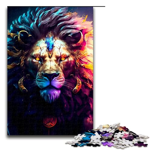 Puzzle für Erwachsene, 1000-teiliges Löwen-Puzzle – anspruchsvolles Spiel, tolles Geschenk für Spiele, geeignet für und Jugendliche ab 14 Jahren, Größe 50 x 75 cm von LLONGKT