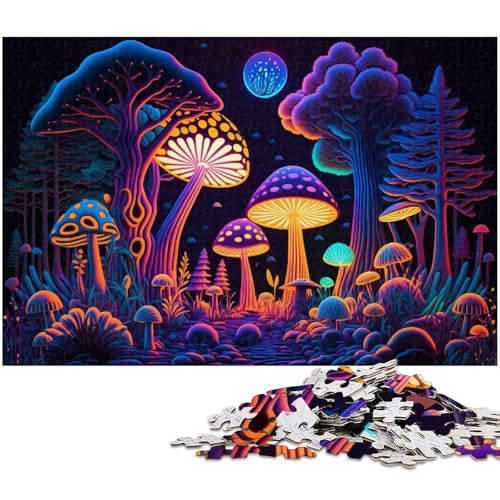 Puzzle für Erwachsene, 1000-teiliges Puzzle „Magischer Pilzwald“ – anspruchsvolles Spiel, geeignet als Schreibtischdekoration, Größe 50 x 75 cm von LLONGKT