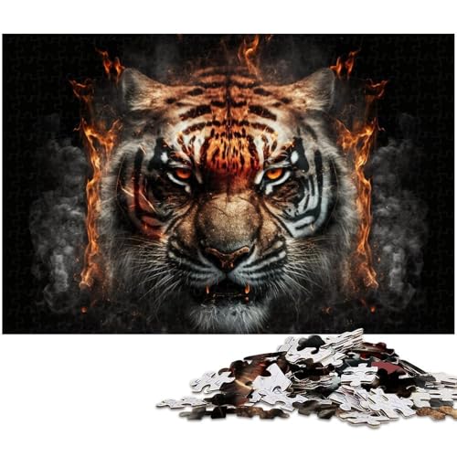 Puzzle für Erwachsene, 1000-teiliges Tiger-Puzzle-Quizspiel, ganze Familie, Größe 50 x 75 cm von LLONGKT