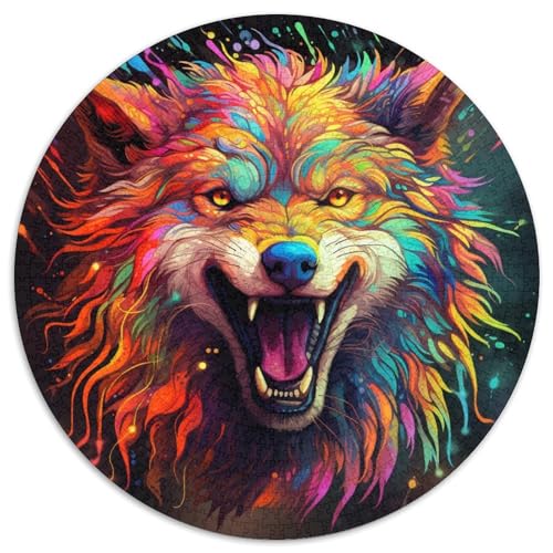 Puzzle für Erwachsene, 1000-teiliges farbenfrohes Wolf-Kunstpuzzle, anspruchsvolles Denkspiel für Teenager und Familien (Größe 67,5 x 67,5 cm) von LLONGKT