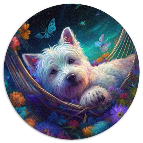 Puzzle für Erwachsene, 1000 wunderschöne West Highland Terrier, anspruchsvolle Puzzles, Spielzeug, Geschenk, pädagogisches, intellektuelles, entspannendes Familienspiel (Größe 67,5 x 67,5 cm) von LLONGKT