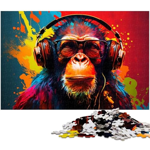 Puzzle für Erwachsene, AFFE, 1000 Teile, geeignet als Schreibtischdekoration, für Teenager ab 14 Jahren, Größe 50 x 75 cm von LLONGKT