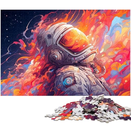 Puzzle für Erwachsene, Astronaut, 1000 Teile, anspruchsvolles Spiel, geeignet als Schreibtischdekoration, Größe 38 x 26 cm von LLONGKT