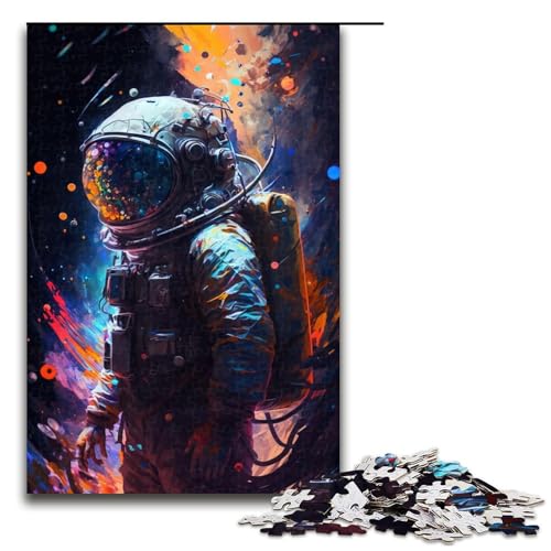 Puzzle für Erwachsene, Astronaut, 1000-teiliges Puzzle, Holzpuzzle, tolles Geschenk für Erwachsene, Größe 50 x 75 cm Puzzle für Erwachsene, Astronaut, 1000-teiliges Puzzle, Holzpuzzle, tolles Geschenk für Erwachsene, Größe 50 x 75 cm von LLONGKT