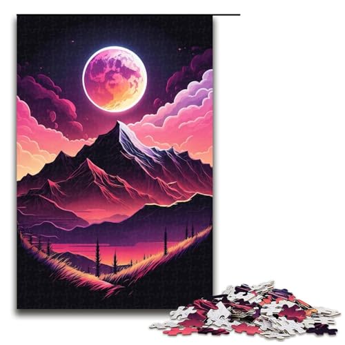 Puzzle für Erwachsene, Berglandschaftspuzzle, 1000 Teile, Holzpuzzle für Erwachsene (Größe 50 x 75 cm) von LLONGKT