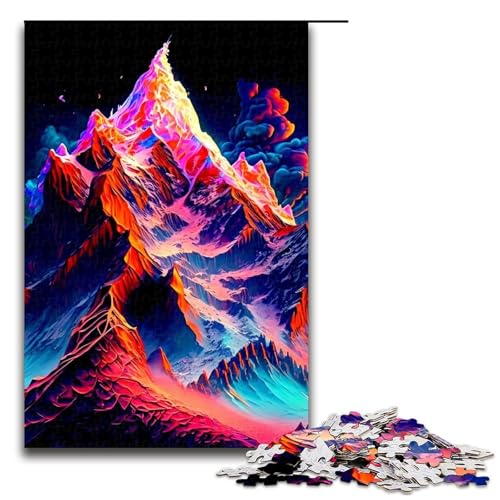 Puzzle für Erwachsene, Bunte Berge, Puzzles für Erwachsene, 1000 Teile, Holzpuzzle, Größe 50 x 75 cm Puzzle für Erwachsene, Bunte Berge, Puzzles für Erwachsene, 1000 Teile, Holzpuzzle, Größe 50 x 75 cm von LLONGKT