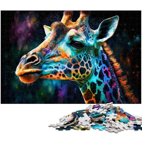Puzzle für Erwachsene, Giraffe, 1000 Teile, anspruchsvolles Spiel, geeignet als Schreibtischdekoration, Größe 50 x 75 cm von LLONGKT