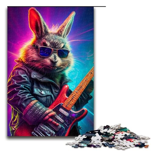 Puzzle für Erwachsene, Gitarrenhase, 1000 Teile, Puzzle, Lernspiele, perfekte Dekoration für Teenager ab 14 Jahren, Größe 50 x 75 cm Puzzle für Erwachsene, Gitarrenhase, 1000 Teile, Puzzle, Lernspiele, perfekte Dekoration für Teenager ab 14 Jahren, Größe 50 x 75 cm von LLONGKT