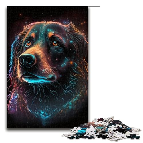 Puzzle für Erwachsene, Hund, 1000 Teile, Lernspiele, perfekte Dekoration für Teenager ab 14 Jahren, Größe 50 x 75 cm von LLONGKT