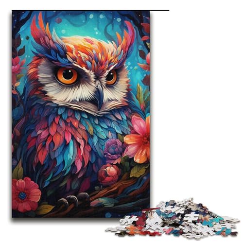 Puzzle für Erwachsene, Malen, bunter Planet, Eule, Puzzle für Erwachsene, 1000 Teile, Papppuzzle, Lernspiel, Herausforderungsspielzeug, Größe 38 x 26 cm Puzzle für Erwachsene, Malen, bunter Planet, Eule, Puzzle für Erwachsene, 1000 Teile, Papppuzzle, Lernspiel, Herausforderungsspielzeug, Größe 38 x 26 cm von LLONGKT