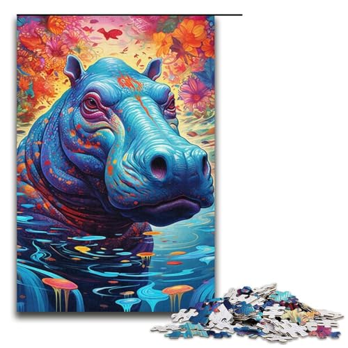 Puzzle für Erwachsene, Nilpferd, 1000 Teile, Lernspiele, perfekte Dekoration für Teenager ab 14 Jahren, Größe 38 x 26 cm Puzzle für Erwachsene, Nilpferd, 1000 Teile, Lernspiele, perfekte Dekoration für Teenager ab 14 Jahren, Größe 38 x 26 cm von LLONGKT
