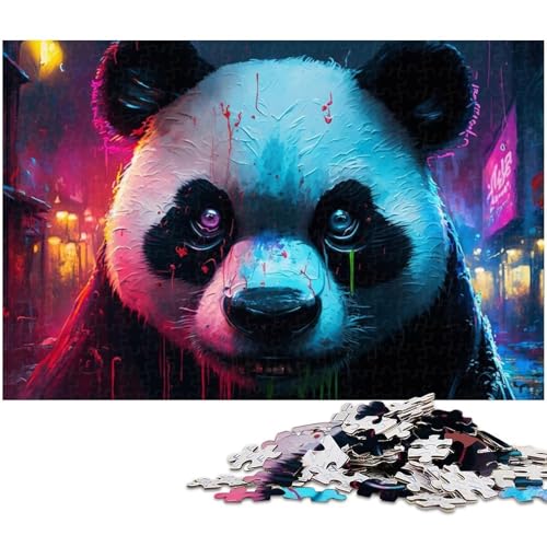 Puzzle für Erwachsene, Panda, 1000 Teile, anspruchsvolles Spiel, geeignet als Schreibtischdekoration, Größe 38 x 26 cm von LLONGKT