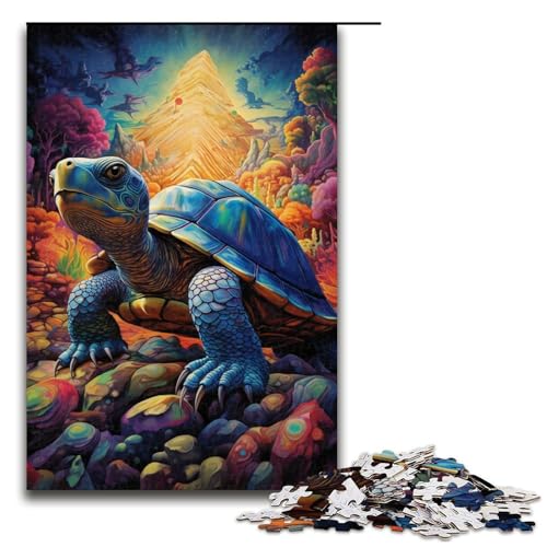 Puzzle für Erwachsene, Schildkröte, 1000 Teile, Lernspiele, perfekte Dekoration für Teenager ab 14 Jahren, Größe 50 x 75 cm von LLONGKT