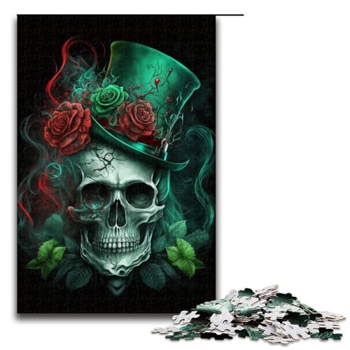 Puzzle für Erwachsene, Totenkopf, 1000 Teile, Lernspiele, perfekte Dekoration für Teenager ab 14 Jahren, Größe 50 x 75 cm von LLONGKT